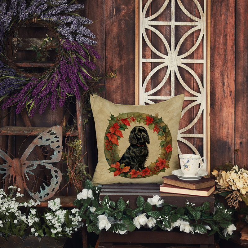 Coussin décoratif intérieur / extérieur en polyester Christmas, 14 po x 14 po, Carré