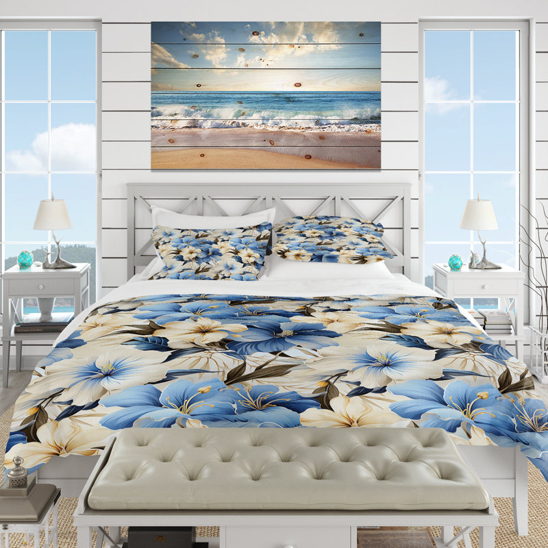 Literie Azure Oasis, Housse de couette pour très grand lit et 2 très