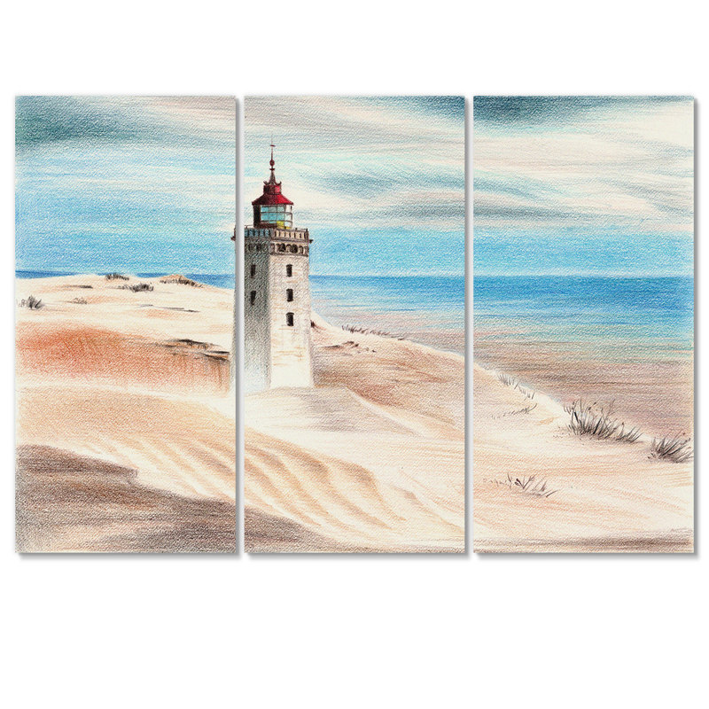 Phare de l'océan bleu - reproduction d'art sur toile nautique et côtière, H 28 po x l 36 po x P 1 po