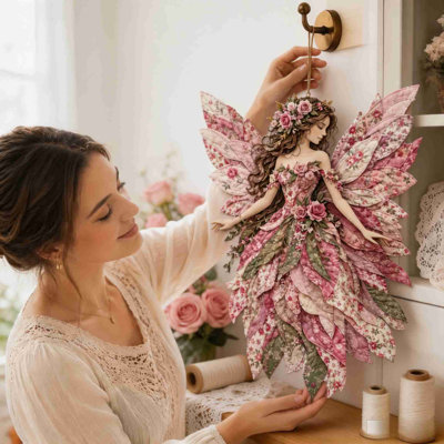 Plush toy Patchwork DIY Kit  Layered Fabric With Floral  DIY Handmade Wall Decor
