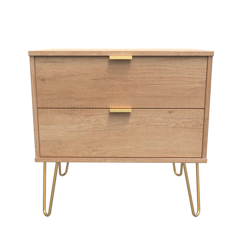 Bisceglia End Table, Brown/Gold