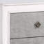 Table de chevet 2 chambres - Gris rustique et blanc, doublée de feutre, accessibilité sans effort, meubles blanc vieilli avec plateau doublé à fermeture en douceur