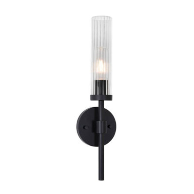99617A3A5B1147FAA6B0D0CED2AB7781 Huntington 18" One-Light Medium Base Indoor Wall Sconce, Black