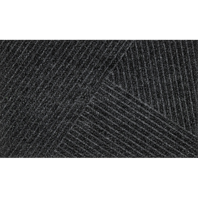 Non-Slip Striped Indoor Doormat, Black