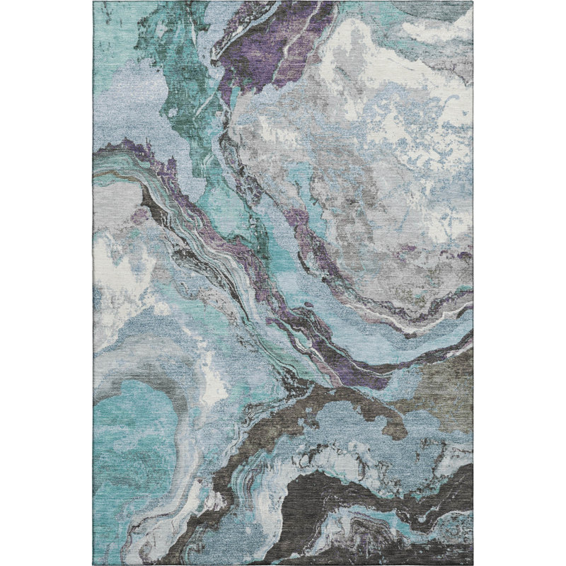 Premium Machine Washable Mayfield AMF1908 Abstract Rug, Rectangle 5' x 7'6"