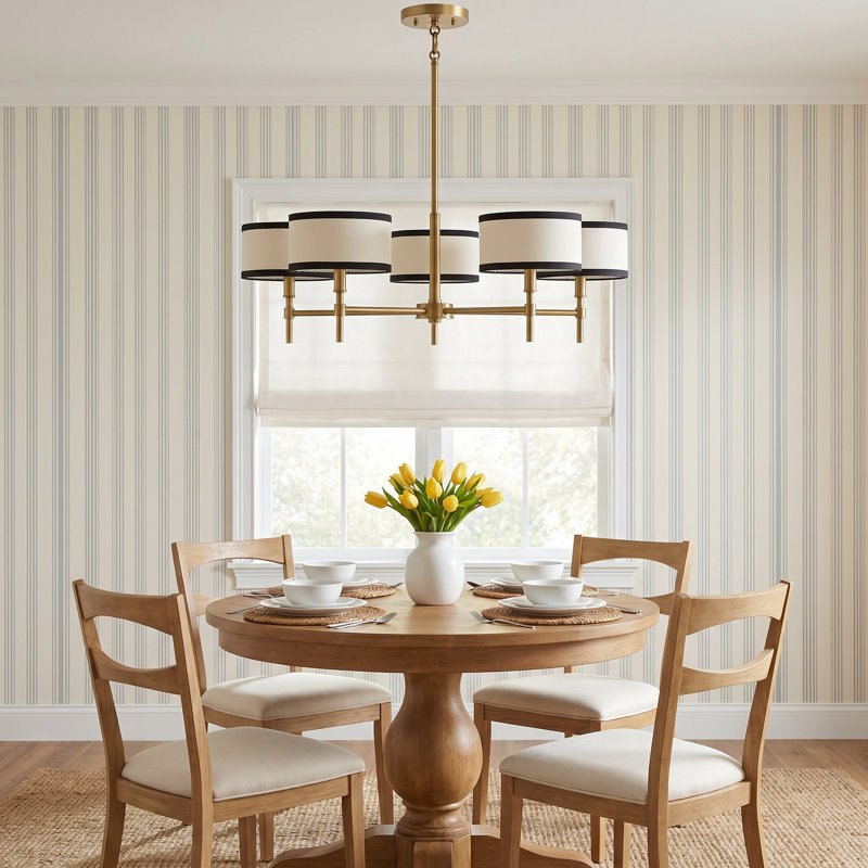 Sela 5 - Light Shaded Drum Chandelier