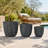 3-Piece Crackle Stone Texture MGO Planter Set with Drainage Holes for Patio Garden Balcony Indoor Outdoor-1788305617