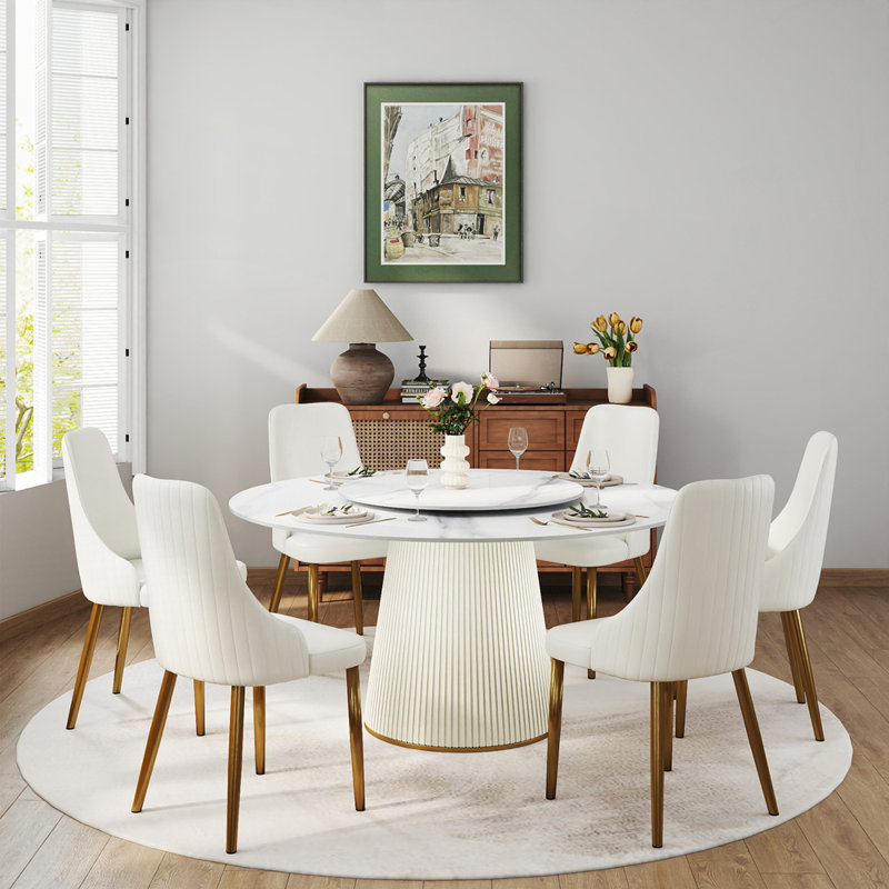 Ensemble de table de salle à manger moderne et artificiel, 7