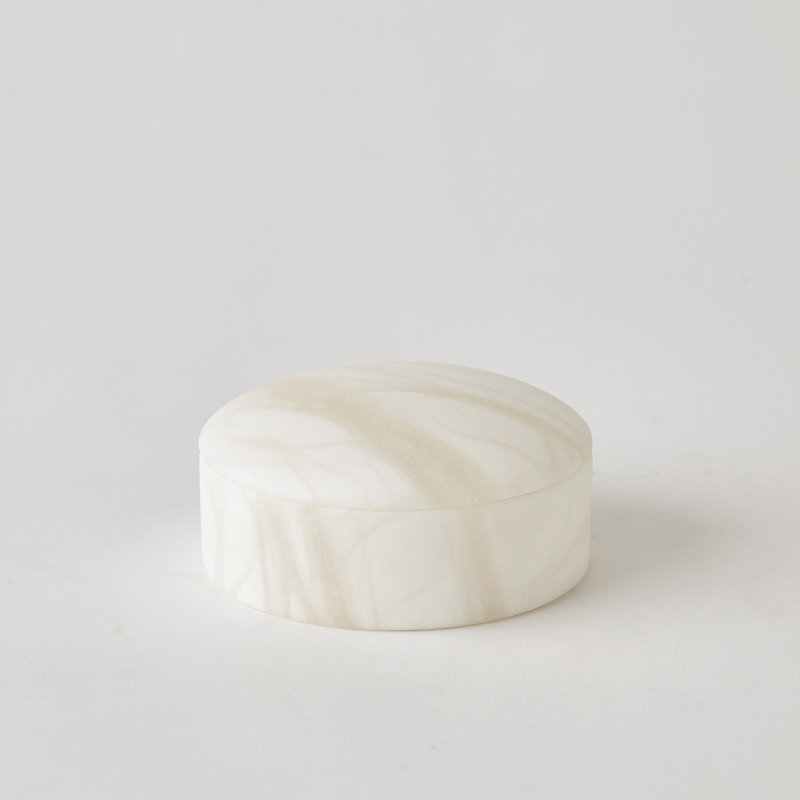 Gala Alabaster Canister-Short, White