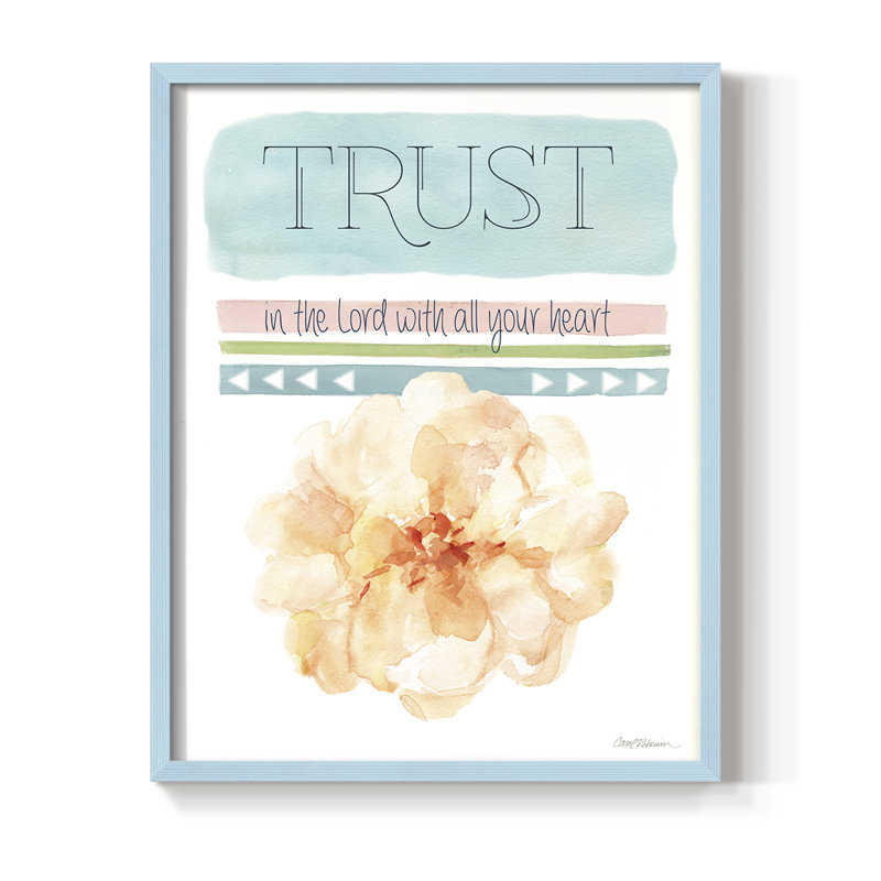 «Trust In The Lord», reproduction encadrée - bois massif, H 30 po x l 24 po, Bleu