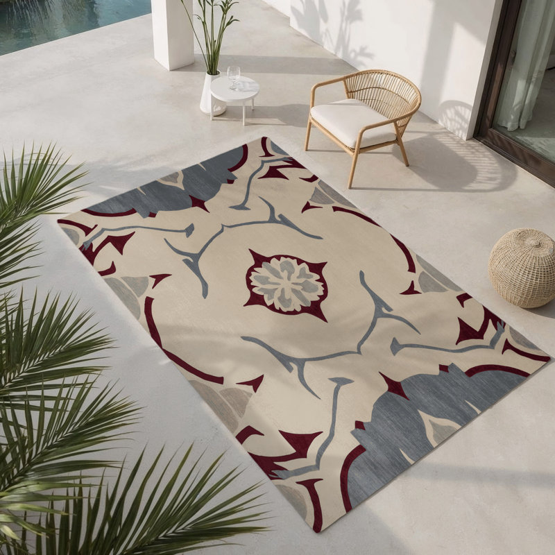 Fragmented Flow Indoor And Outdoor Area Rug, Rectangle 9' x 12'