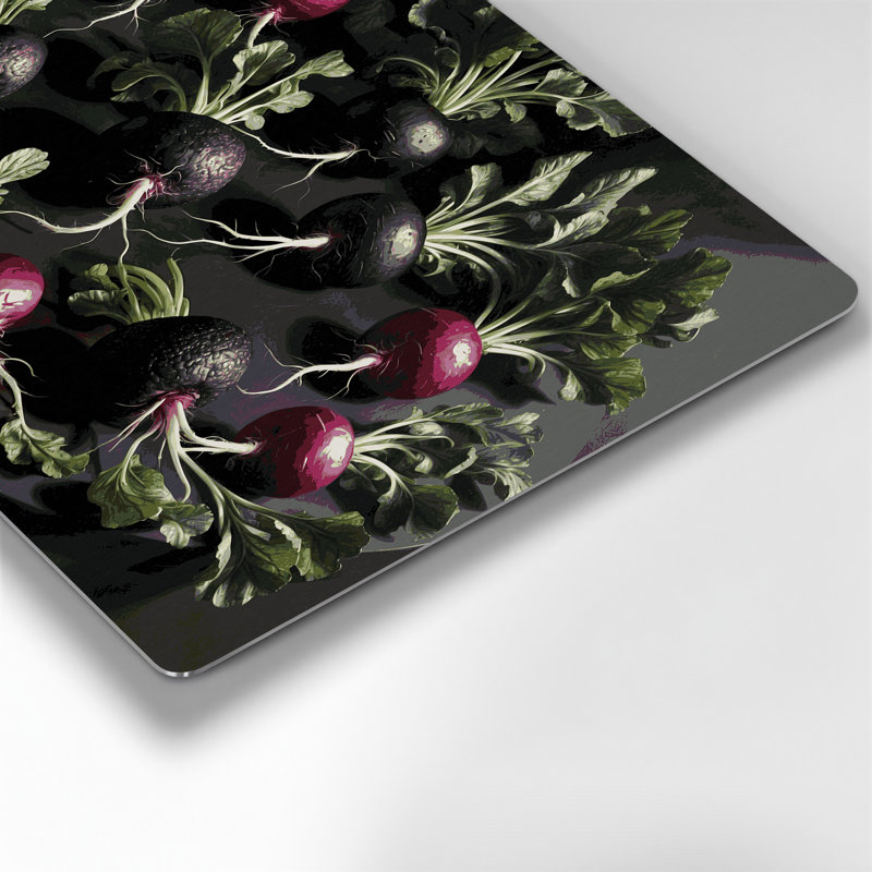 Légumes, radis noir, art mural en métal noir, H 11 po x l 14 po
