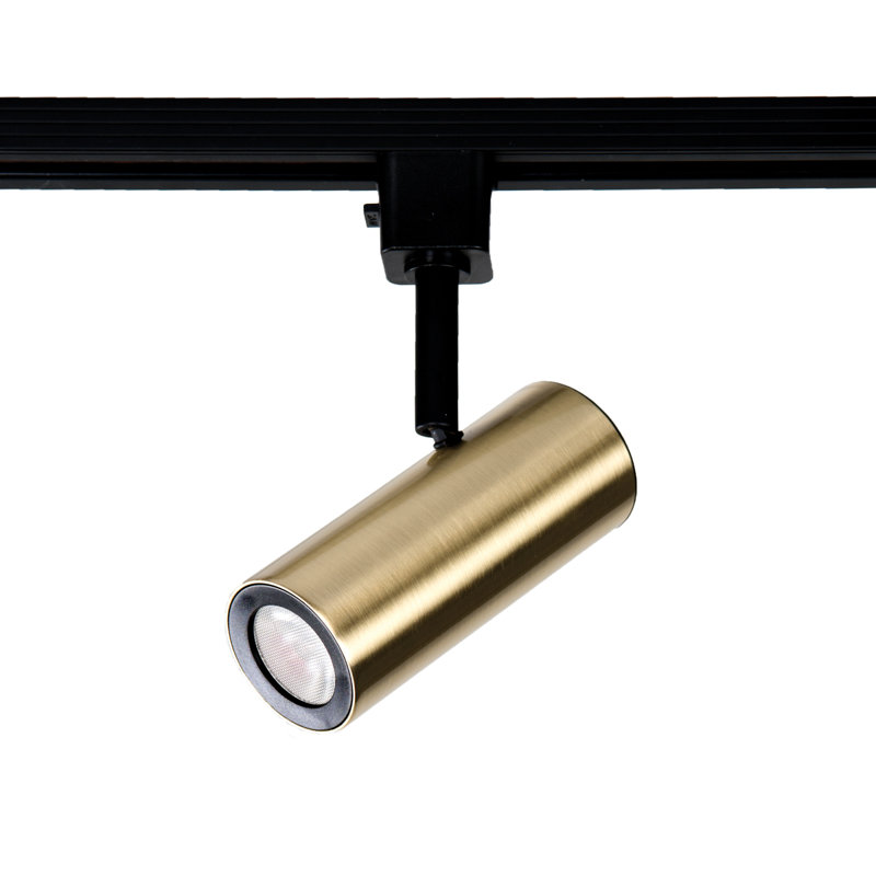 Brushed Brass Adjustable LED Track Head Light