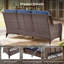 Prunier 9-Piece Outdoor Wicker Patio Conversation Set With Rectangle Fire Pit, 3-Seat Sofa, Ottomans, 4 Swivel Gliders And Side Table-571754242-571754243