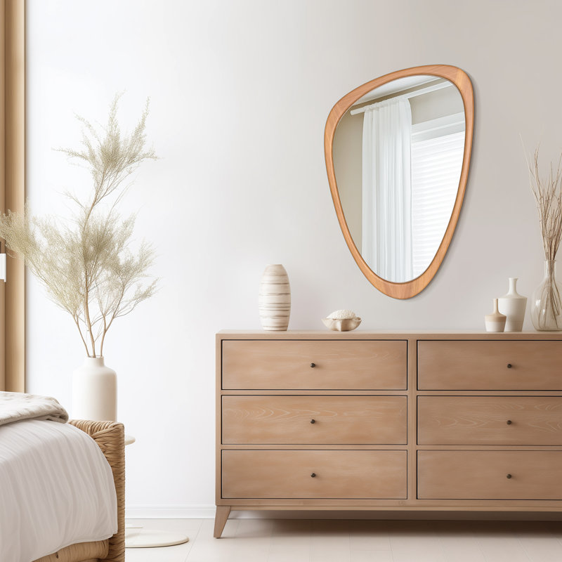 Miroir de salle de bain Doruk, 30,5 po x 19,5 po, Noyer