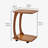 C Side Table, C Table With Wheels, TV Tray Table, Couch Table That Slide, For Living Room, Bedroom (Walnut)
