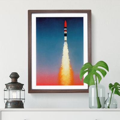 XV1022-4004X Spaceship Rocket In Flight No.1 - Single Picture Frame Print