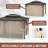 Double-Top 12 Ft. W x 10 Ft. D Hardtop Patio Gazebo with Polyester Curtains and Nettings