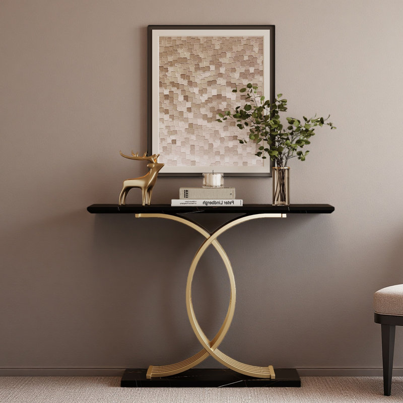 Console d'appoint, pieds d'entrée en métal entrelacés de luxe, mobilier d'entrée haut de gamme
