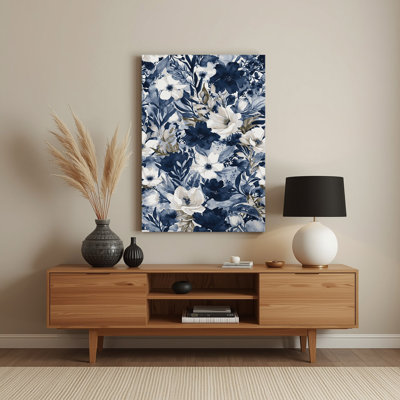 Aquarelle florale, art mural gris en métal 74