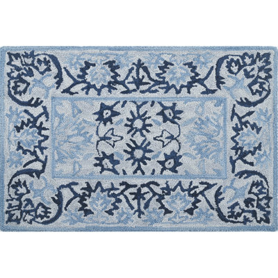 Orford Hand Tufted Wool Rug in Blue/Cream