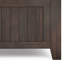 Petit banc de rangement en bois massif brun foncé