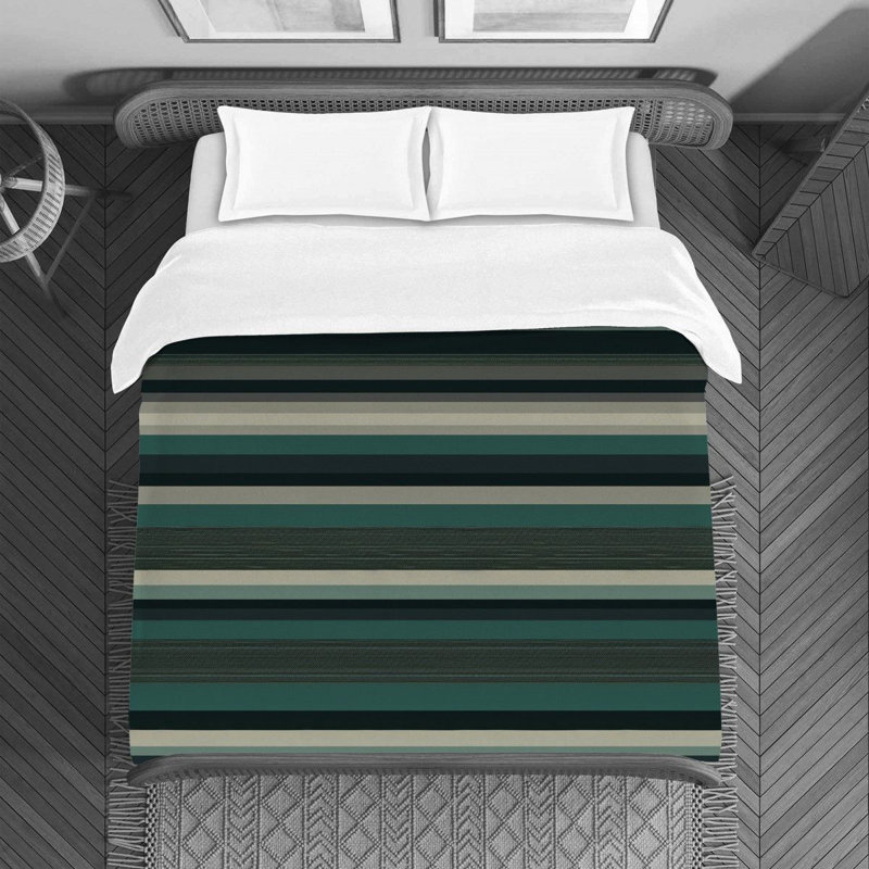 Machine Printed Duvet Cover, Twin Duvet Cover, Green/Gray