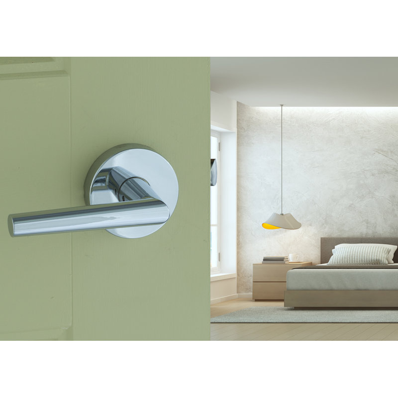 Levier de porte factice simple de style moderne mid-century Residential, Acier inoxydable poli