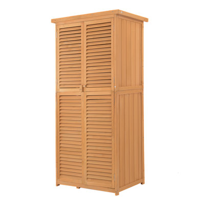 Radhika 3 ft. W x 2 ft. D Solid Wood Overlap Flat Tool Shed