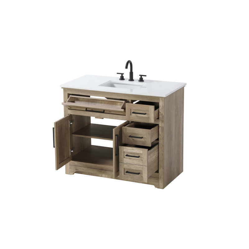 Meuble-lavabo simple 42 po en chêne naturel, Chêne naturel