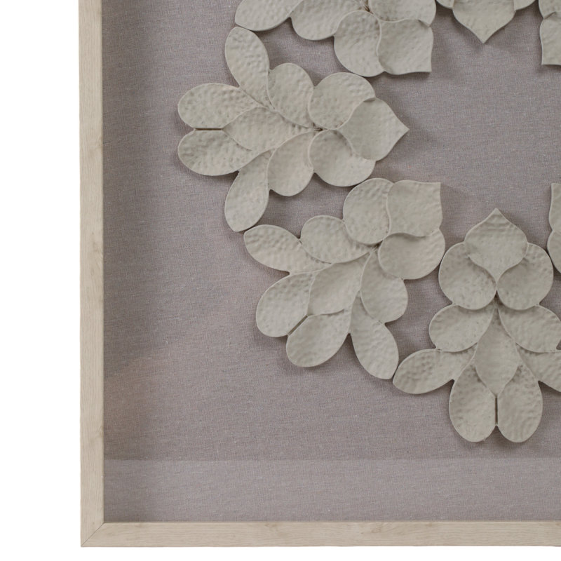 Décoration murale toile en résine de polyrésine texturée à motif de feuilles pour le bureau d'une chambre à coucher - 30 po - blanc