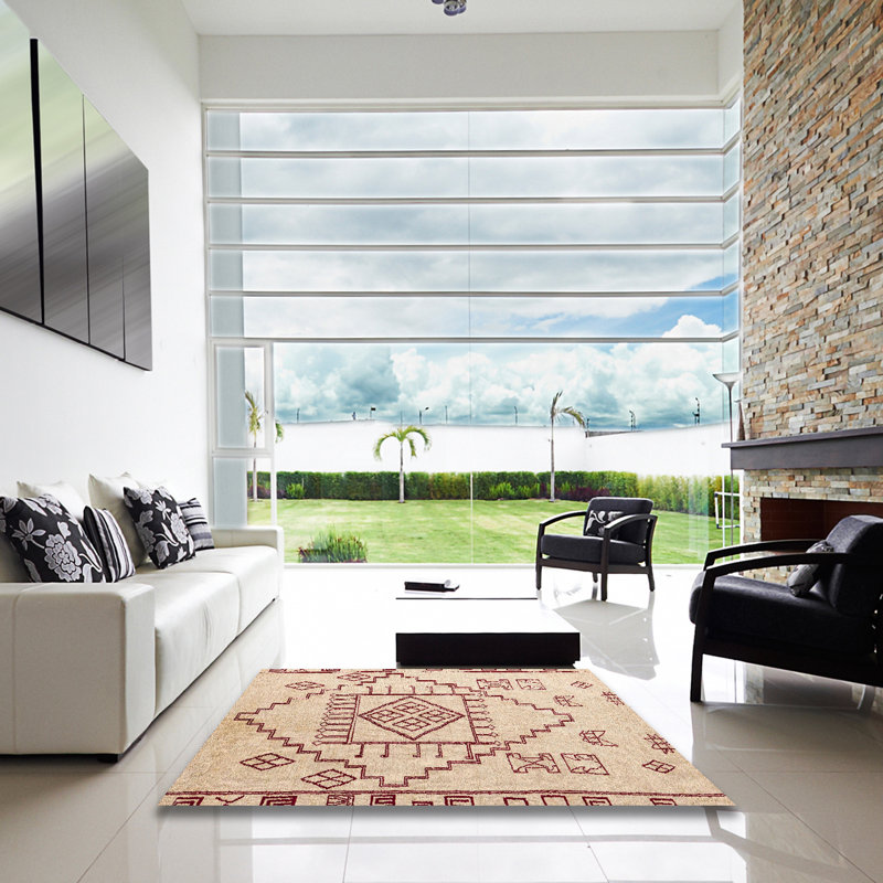 Tapis abstrait moderne 5371, Carré 3 pi