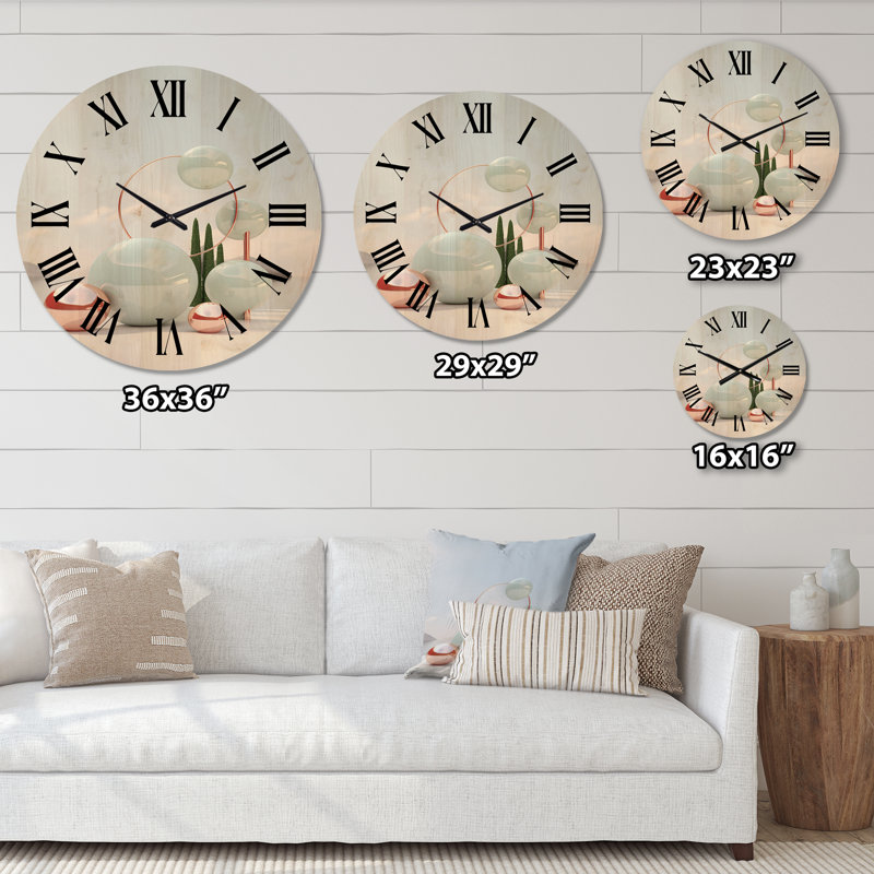 Horloge murale en bois blanc, Grand