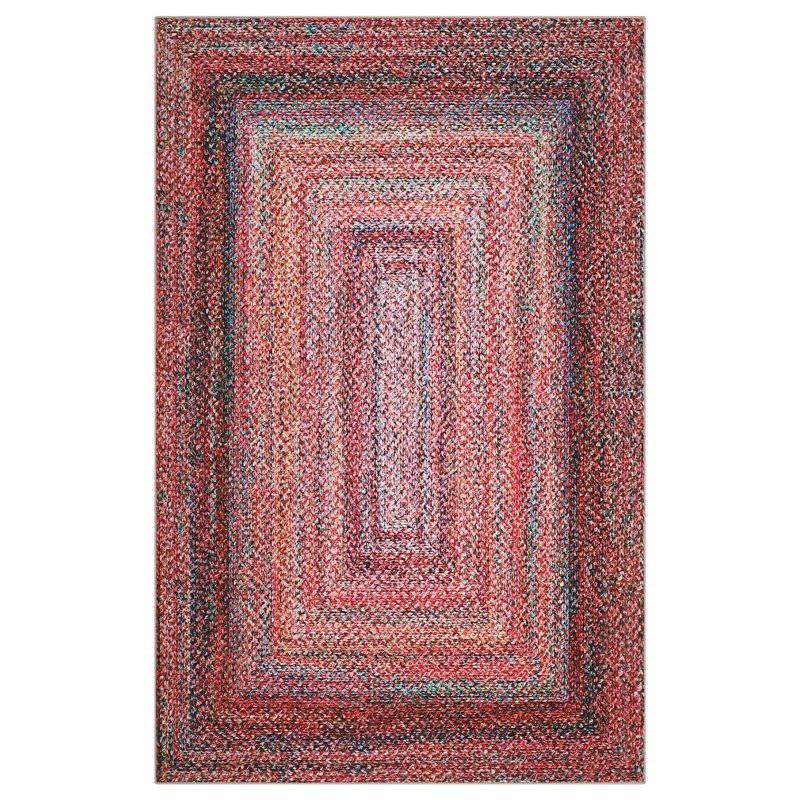 Machine Washable Rugs Braided Print Hallway Area Rugs Non-Slip Modern Geometric Soft Non-Shedding Kitchen for Bedroom