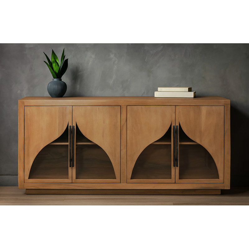 Kate 4-door Solid Wood Sideboard With Acacia Wood, Natural