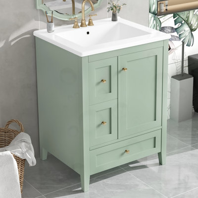 Meuble-lavabo avec tablette réglable et cloisons amovibles
