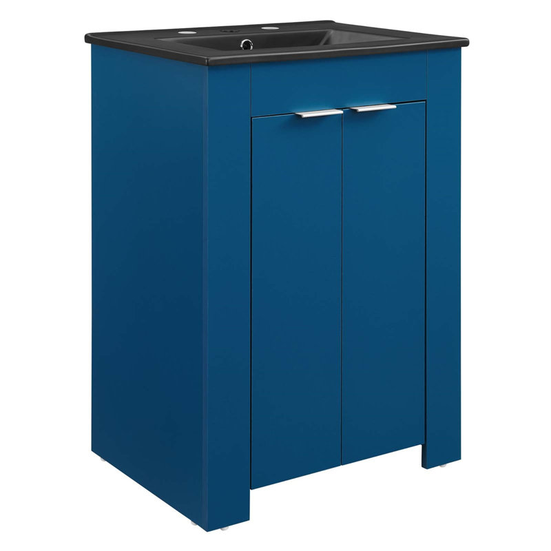 Maybelle 24" Bathroom Vanity by Modway, Navy, Black
