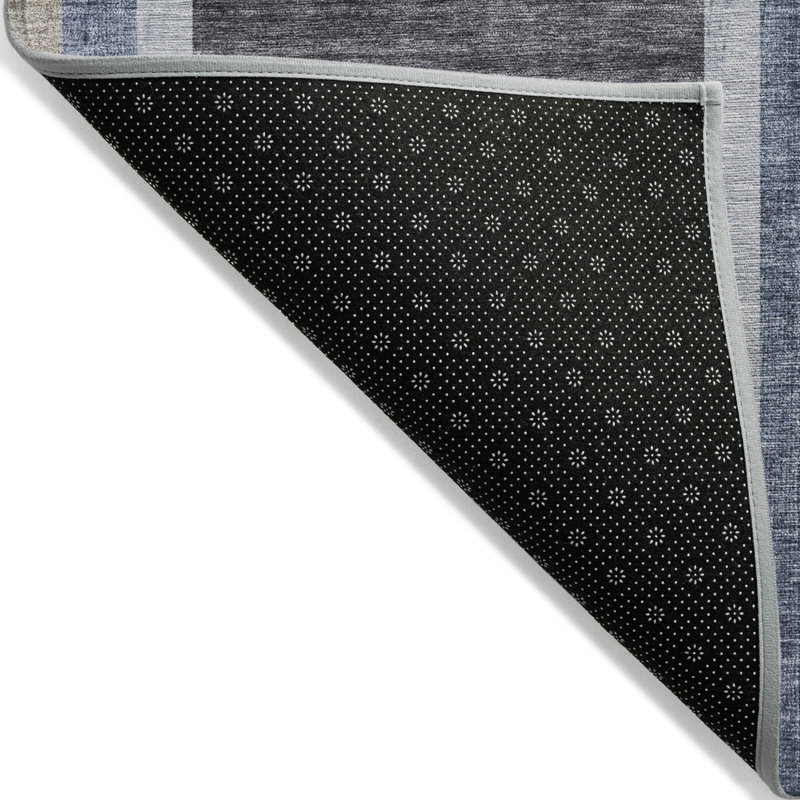 Tapis extérieur antidérapant lavable bleu et noir 10 pi x 14 pi