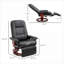 Pour le salon, inclinable pivotant réglable en similicuir noir avec repose-pieds extensible