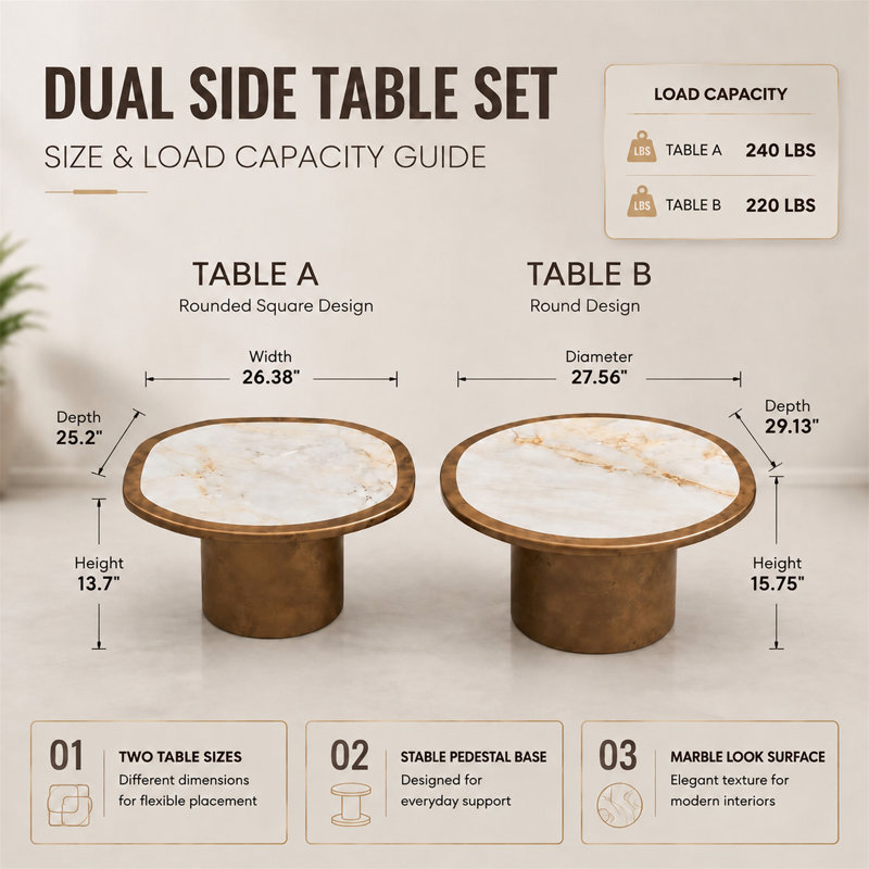 Ensemble de tables basses Modern 2Pcs, Noyer