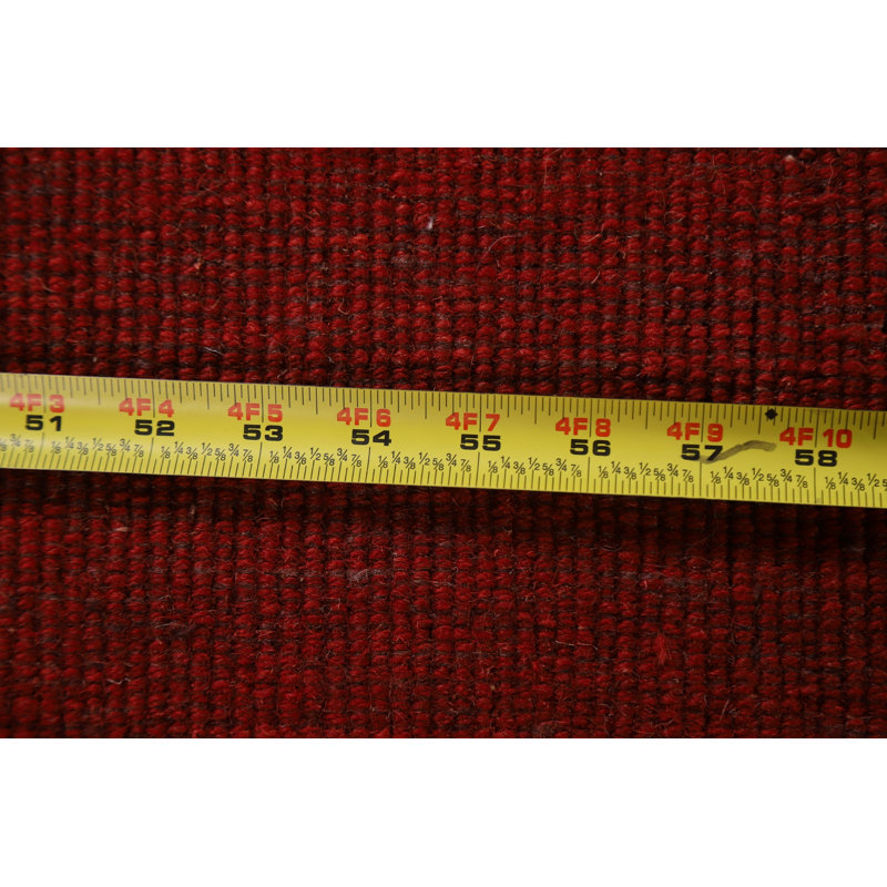 One-of-a-Kind 5'2'' X 6'4'' New Age Wool Area Rug in Red