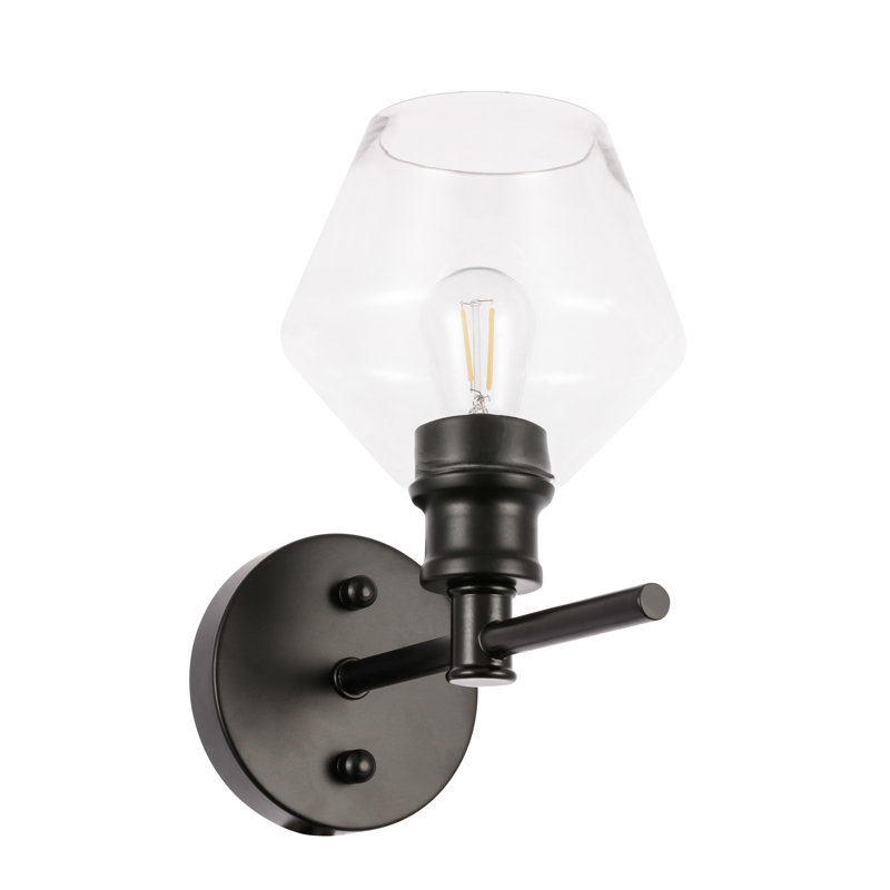 Tamez Dimmable Bath Sconce, Clear, Black