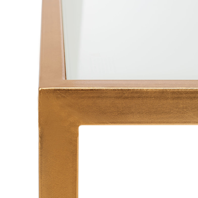Table de bout avec rangement Oxendine, Or/blanc