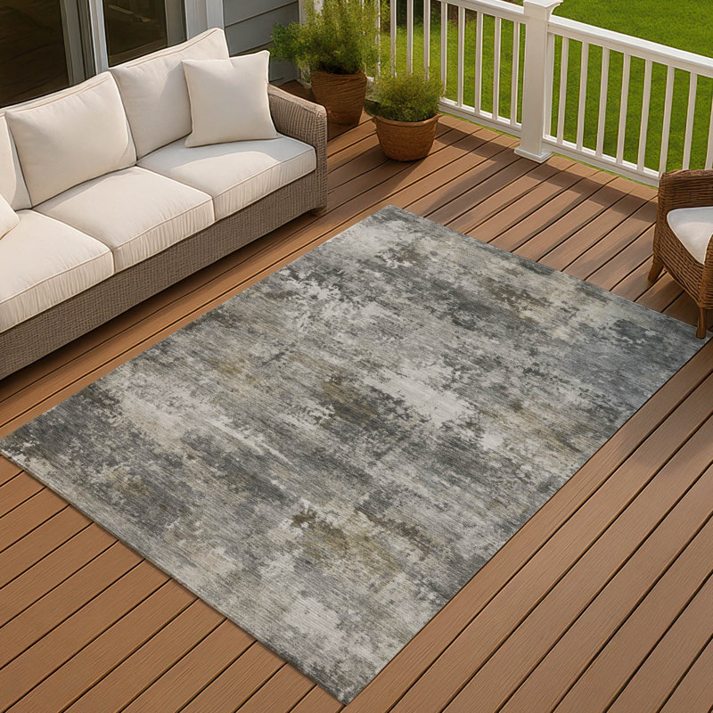 Machine Washable Indoor/Outdoor Wagenen ACN2368 Abstract Rug, Rectangle 2'6" x 3'10"