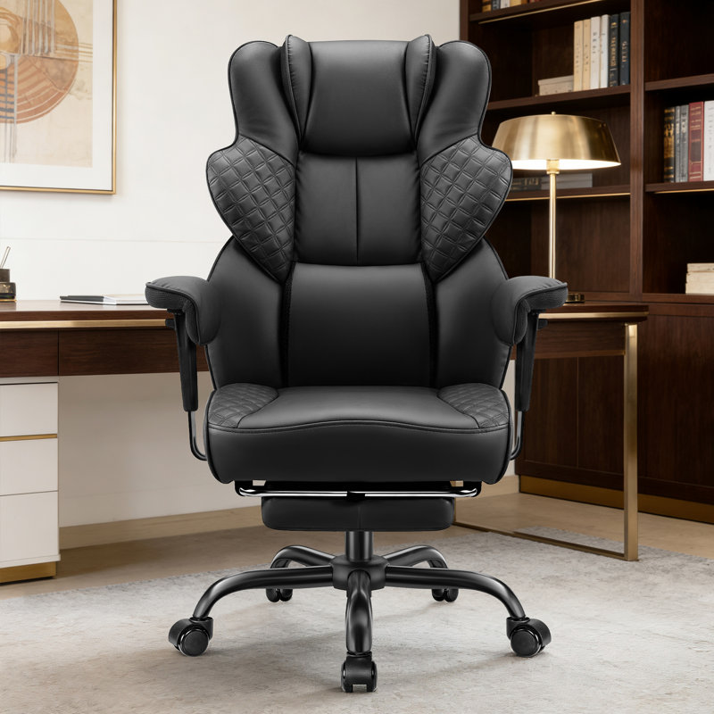 Murva Ergonomic Office Chair with Footrest, Black