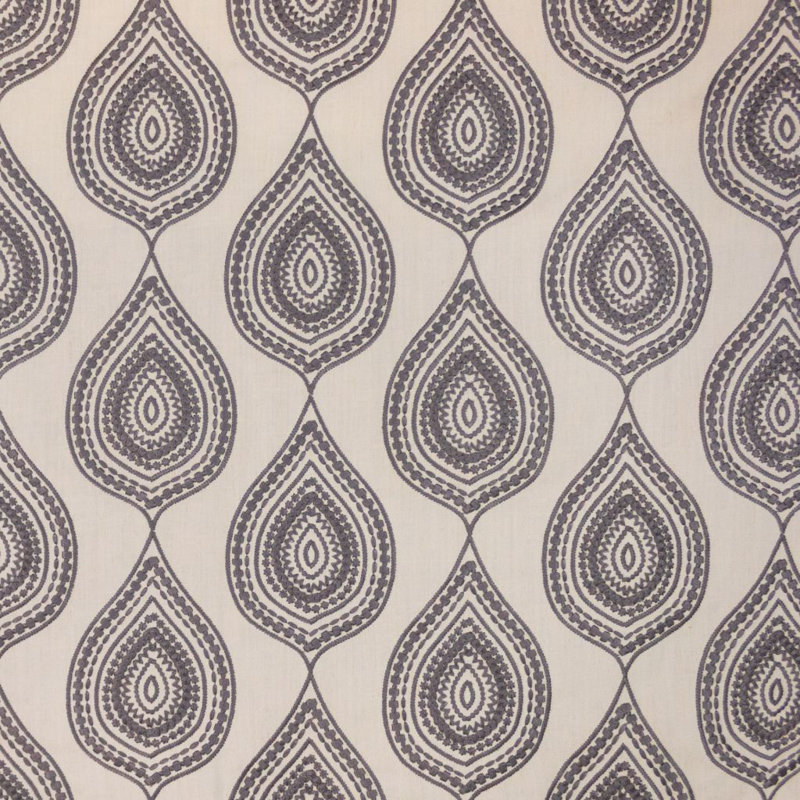 Jambi Suite Paisley Fabric, Pewter