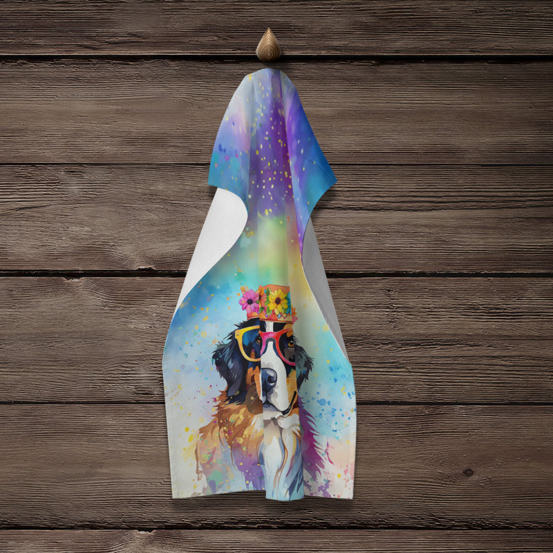 Serviette de cuisine bouvier bernois Hippie Dawg