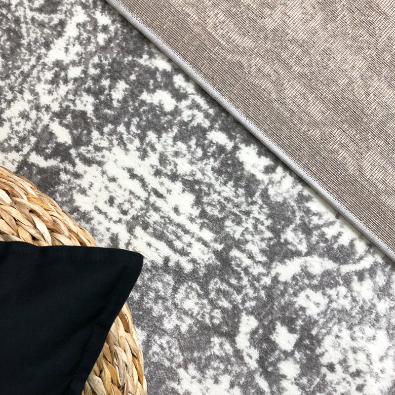 Tapis gris à motif oriental Wisser, Rectangle 3 pi 9 po x 5 pi 5 po