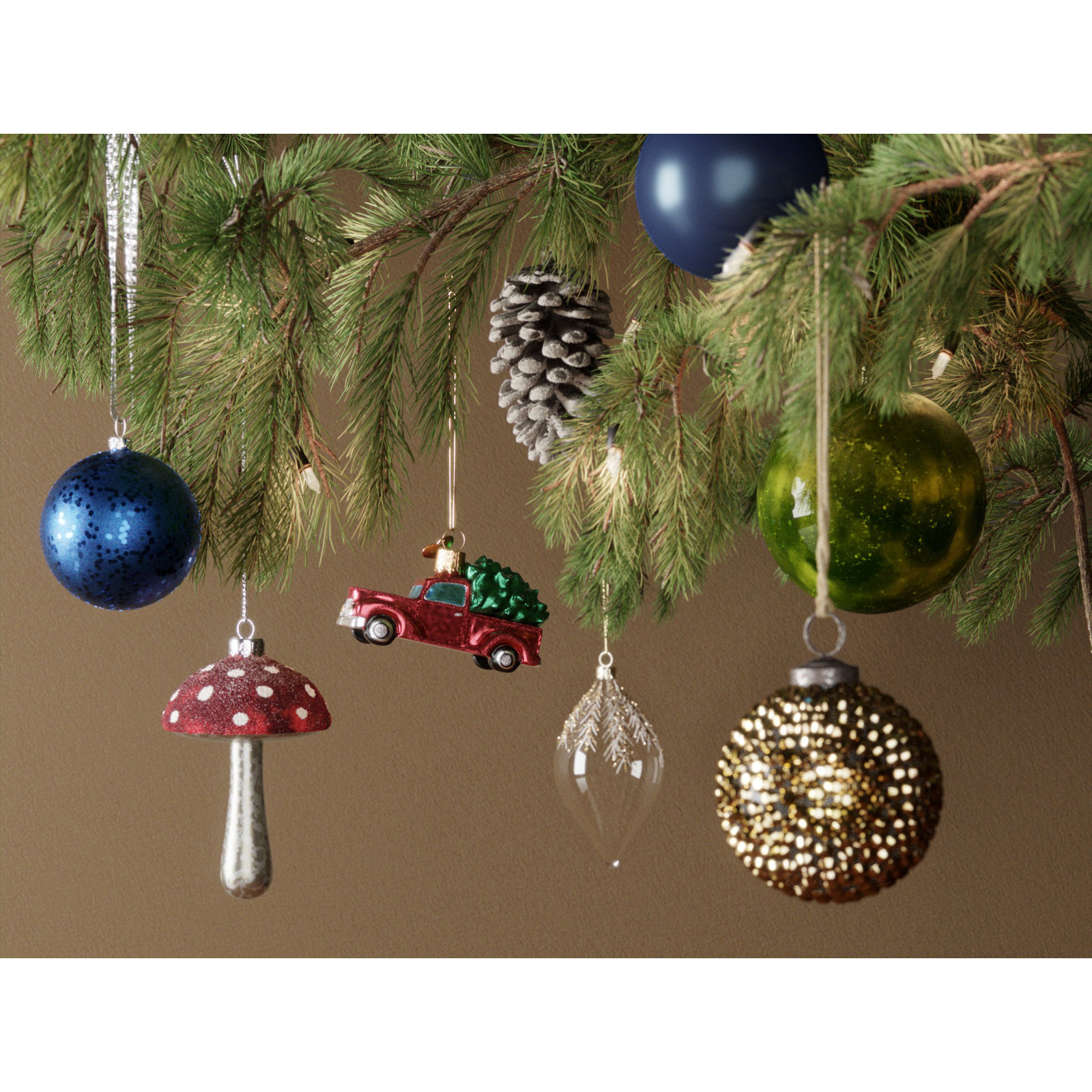 Mushroom Christmas Hanging Figurine Ornament