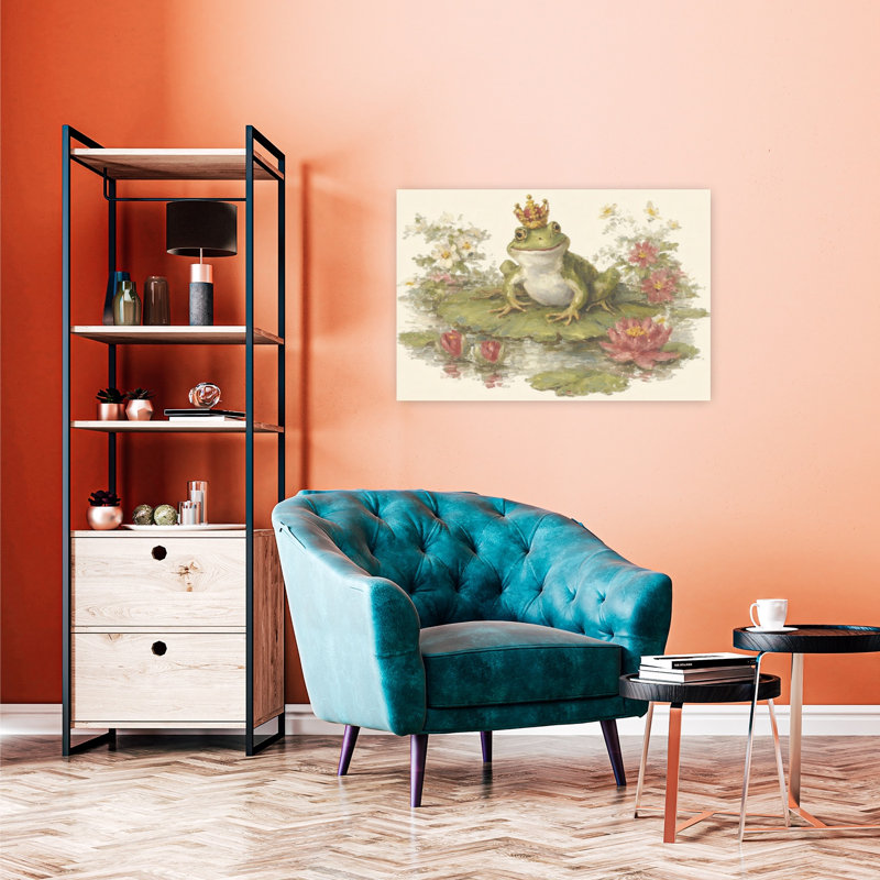 «Frog with Crown II», reproduction d'art contemporain abstraite, H 24 po x l 36 po
